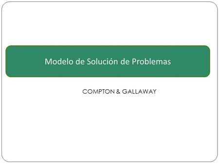 Modelo de Solución de Problemas