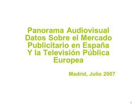 Datos Sobre el Mercado Publicitario en España