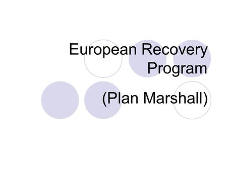 European Recovery Program