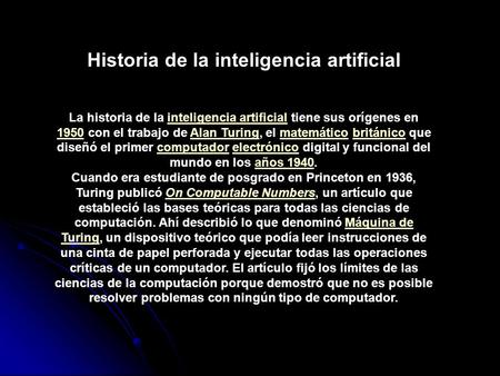Historia de la inteligencia artificial