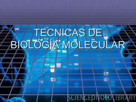 TECNICAS DE BIOLOGÍA MOLECULAR