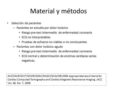 Material y métodos Selección de pacientes