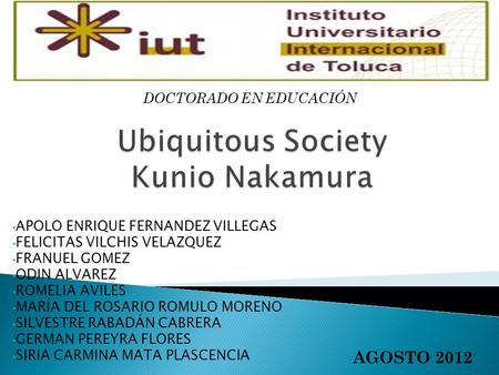 Ubiquitous Society Kunio Nakamura