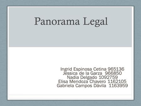 Panorama Legal Ingrid Espinosa Cetina