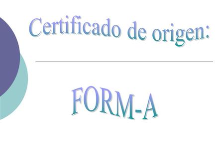 Certificado de origen:
