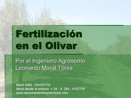 Fertilización en el Olivar