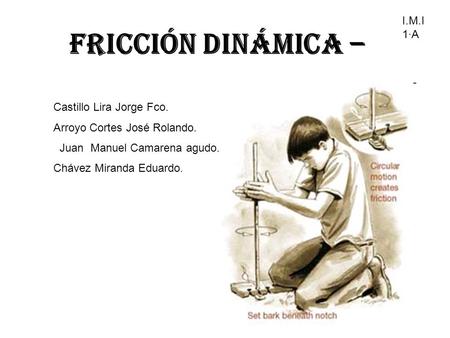 Fricción Dinámica – I.M.I 1·A Castillo Lira Jorge Fco.