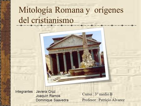Mitología Romana y orígenes del cristianismo