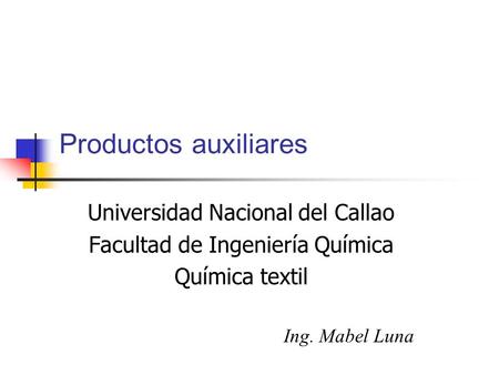 Productos auxiliares Universidad Nacional del Callao