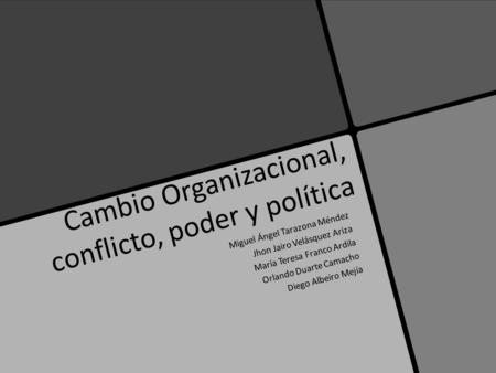 Cambio Organizacional, conflicto, poder y política