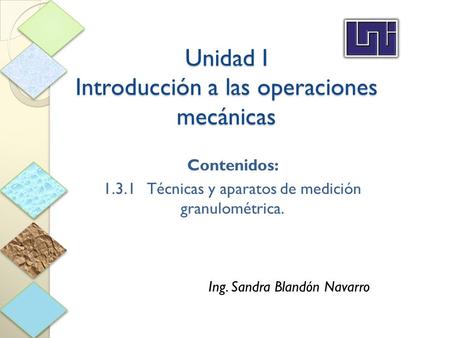 Unidad I Introducción a las operaciones mecánicas