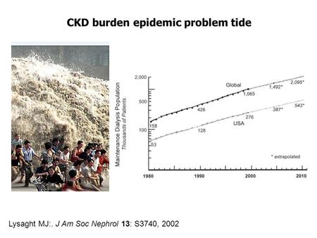CKD burden epidemic problem tide Lysaght MJ:. J Am Soc Nephrol 13: S3740, 2002.