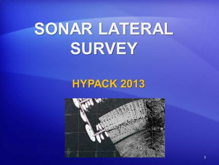 SONAR LATERAL SURVEY HYPACK 2013 1.