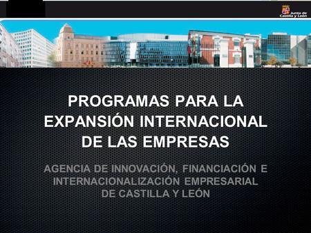 PROGRAMAS PARA LA EXPANSIÓN INTERNACIONAL DE LAS EMPRESAS