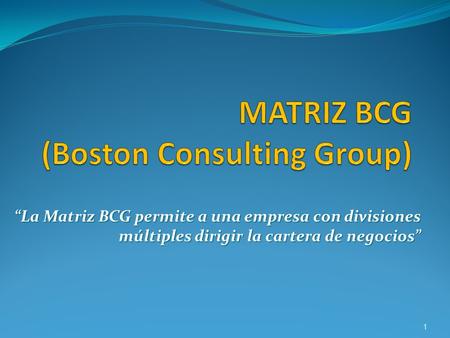 MATRIZ BCG (Boston Consulting Group)