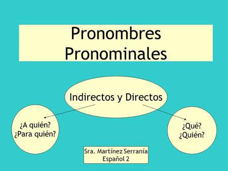 Pronombres Pronominales