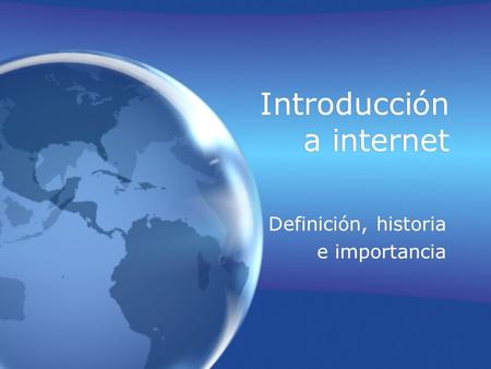 Introducción a internet