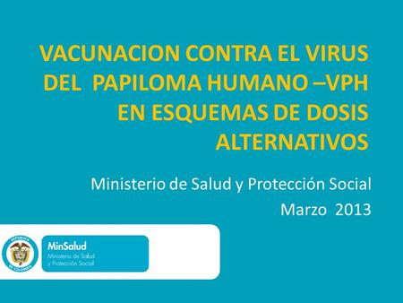 Ministerio de Salud y Protección Social Marzo 2013