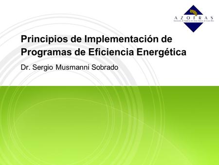 Principios de Implementación de Programas de Eficiencia Energética