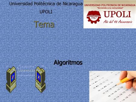 Tema Algoritmos Universidad Politécnica de Nicaragua UPOLI.