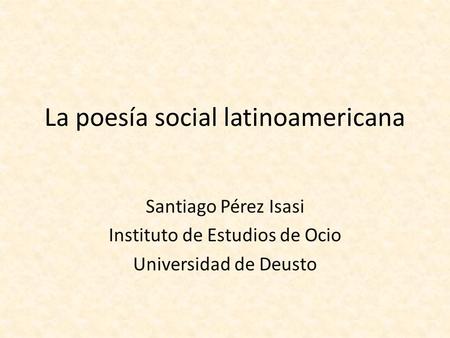 La poesía social latinoamericana