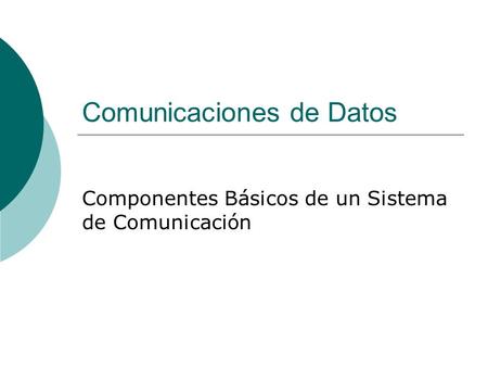 Comunicaciones de Datos
