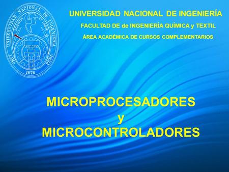 MICROPROCESADORES y MICROCONTROLADORES