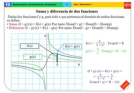 Suma y diferencia de dos funciones