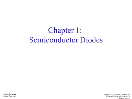 Chapter 1: Semiconductor Diodes