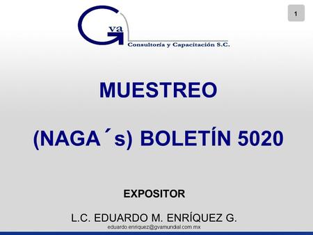 MUESTREO (NAGA´s) BOLETÍN 5020