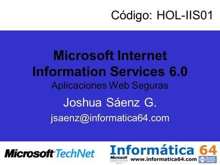 Microsoft Internet Information Services 6.0 Aplicaciones Web Seguras