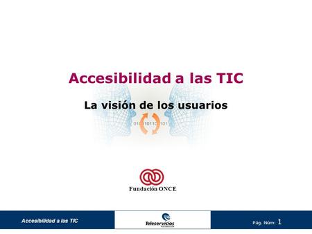 Accesibilidad a las TIC La visión de los usuarios
