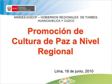 Promoción de Cultura de Paz a Nivel Regional