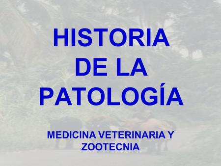 HISTORIA DE LA PATOLOGÍA