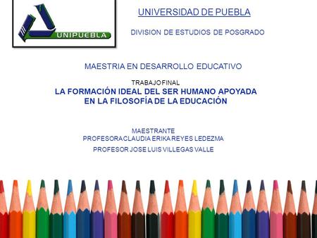 UNIVERSIDAD DE PUEBLA MAESTRIA EN DESARROLLO EDUCATIVO