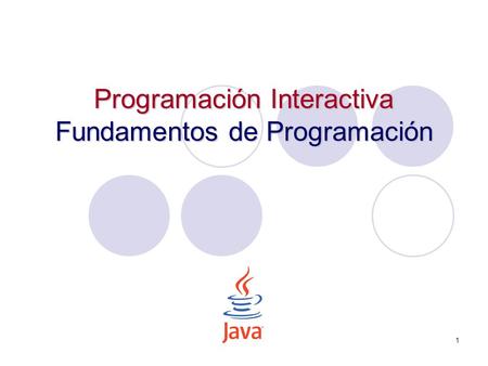 Programación Interactiva Fundamentos de Programación