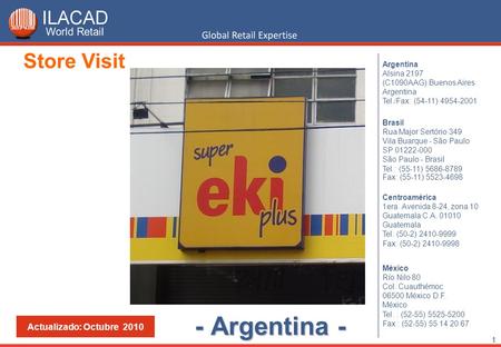 - Argentina - Store Visit Actualizado: Octubre 2010 Argentina