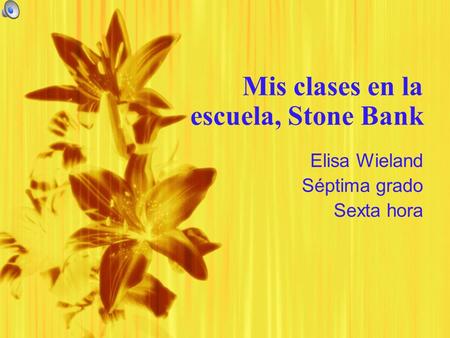 Mis clases en la escuela, Stone Bank Elisa Wieland Séptima grado Sexta hora Elisa Wieland Séptima grado Sexta hora.