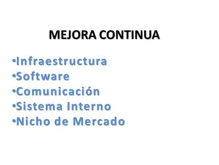Infraestructura Software Comunicación Sistema Interno Nicho de Mercado