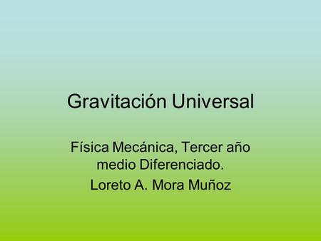 Gravitación Universal
