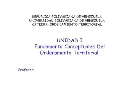 Fundamento Conceptuales Del Ordenamento Territorial.