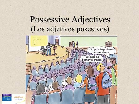 Possessive Adjectives (Los adjetivos posesivos). mi tu su nuestro vuestro su (s) os, (a, as) os,(a,as) (s) These are two-form adjectives, which agree.