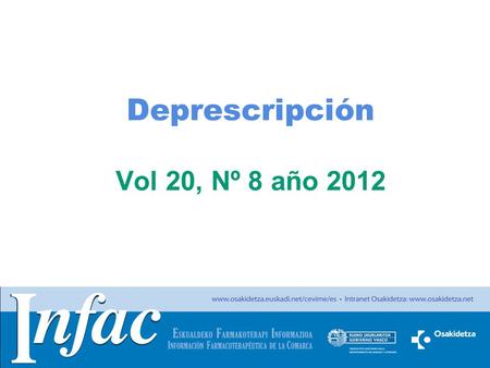 Deprescripción Vol 20, Nº 8 año 2012