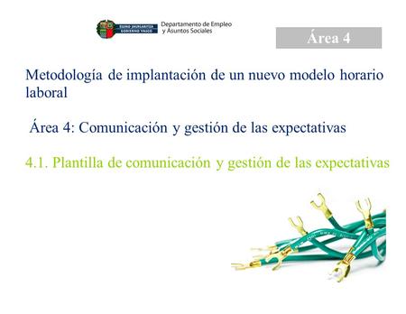 Área 4 Metodología de implantación de un nuevo modelo horario laboral Área 4: Comunicación y gestión de las expectativas 4.1. Plantilla de comunicación.