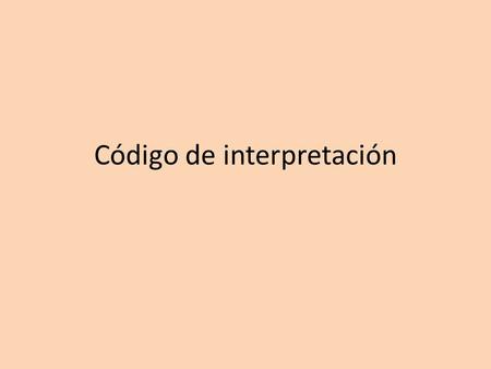 Código de interpretación
