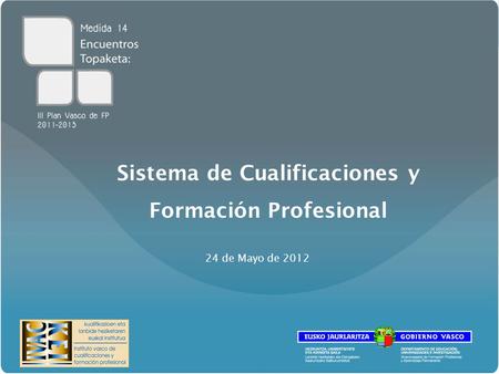 Sistema de Cualificaciones y Formación Profesional 24 de Mayo de 2012.