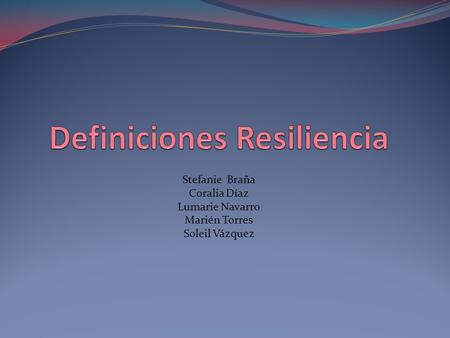 Definiciones Resiliencia