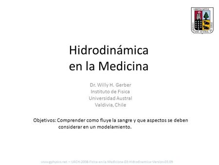 Hidrodinámica en la Medicina
