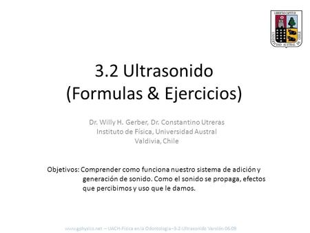 3.2 Ultrasonido (Formulas & Ejercicios)