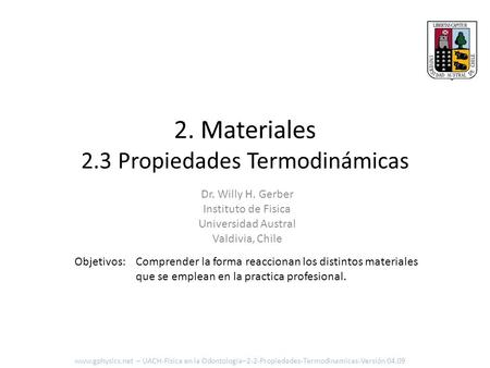 2. Materiales 2.3 Propiedades Termodinámicas